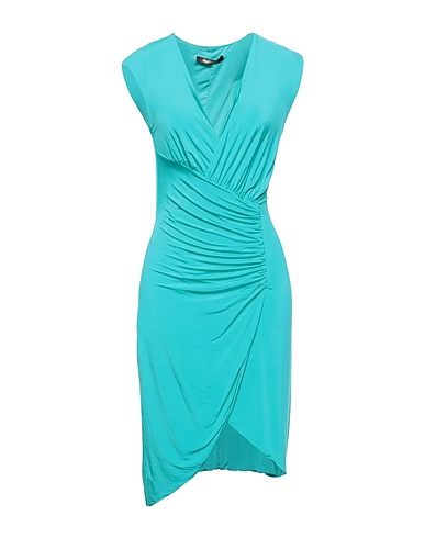 ROBERTO CAVALLI Sheath dress Turquoise 90% Viscose, 10% Elastane