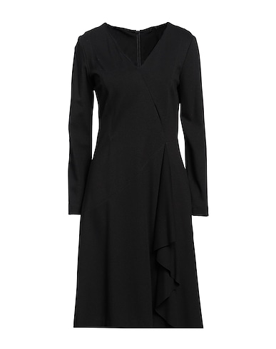 SEVENTY VENEZIA Midi dress Black 71% Viscose, 24% Polyamide, 5% Elastane