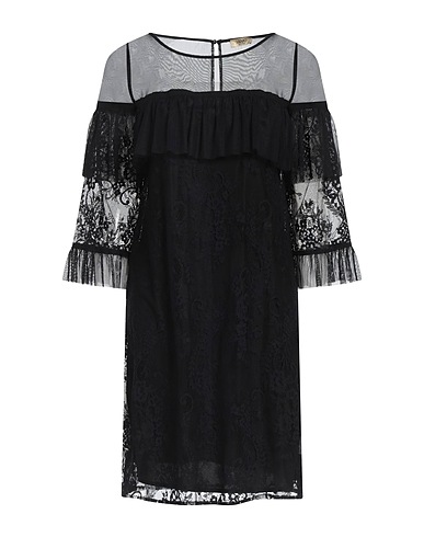 LIU •JO Short dress Black 82% Polyamide, 18% Cotton, Polyester