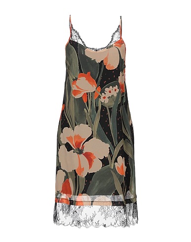 TWINSET Short dress Military green 100% Viscose, Polyamide