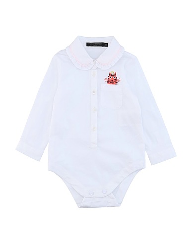 FRANKIE MORELLO Camicie e bluse tinta unita Bianco 78% Cotone, 19% Poliammide, 3% Elastan