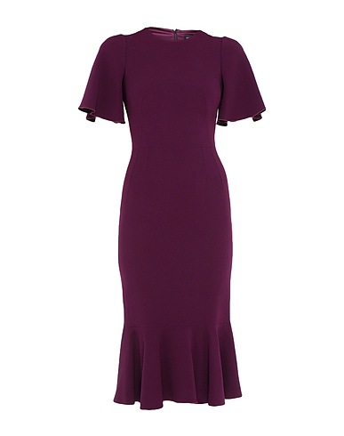 DOLCE & GABBANA Midi dress Deep purple 51% Viscose, 46% Acetate, 3% Elastane