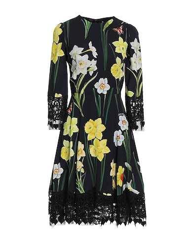 DOLCE&GABBANA Midi dress Black 80% Viscose, 10% Polyamide, 8% Cotton, 2% Polyester