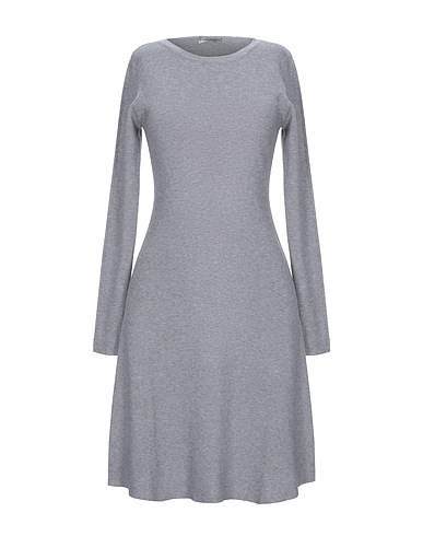 CASHMERE COMPANY Short dress Grey 50% Wool, 30% Cashmere, 15% Nylon, 5% Elastane
