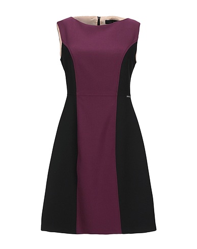 FRANKIE MORELLO Vestito corto Prugna 63% Poliestere, 27% Viscosa, 7% Cotone, 3% Elastan