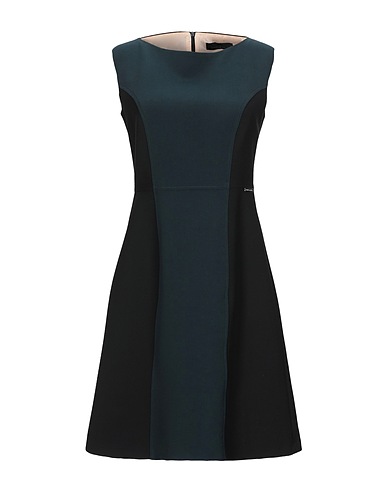 FRANKIE MORELLO Short dress Dark green 63% Polyester, 27% Viscose, 7% Cotton, 3% Elastane