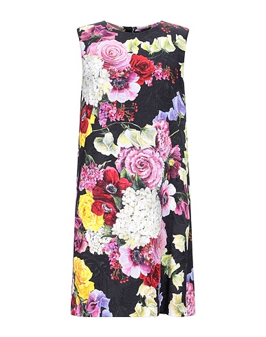 DOLCE&GABBANA Short dress Black 50% Cotton, 49% Viscose, 1% Elastane