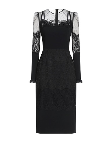 DOLCE&GABBANA Elegant dress Black 47% Polyamide, 24% Cotton, 15% Acetate, 12% Polyester, 2% Elastane