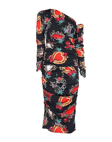 DOLCE&GABBANA Midi dress Black 94% Silk, 6% Elastane