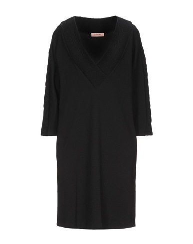 TWINSET Short dress Black 68% Viscose, 27% Polyamide, 5% Elastane, Wool, Cashmere