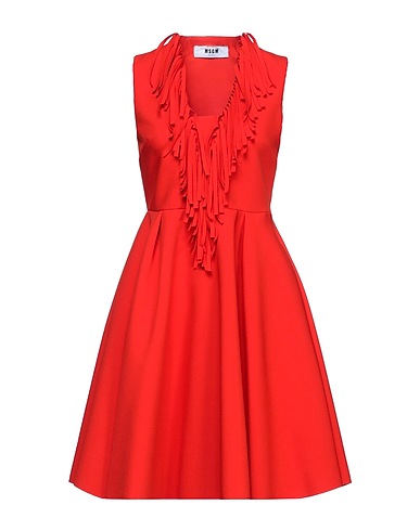 MSGM Kurzes Kleid Rot 84% Polyester, 10% Viskose, 6% Elastan