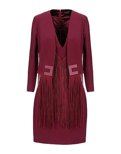 ELISABETTA FRANCHI Short dress Burgundy 66% Viscose, 32% Acetate, 2% Elastane