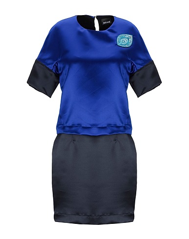 JUST CAVALLI Short dress Bright blue 100% Polyester