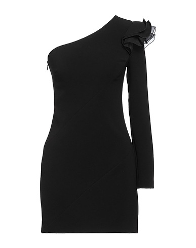 RACHEL ZOE One-shoulder dress Black 51% Polyester, 49% Acetate