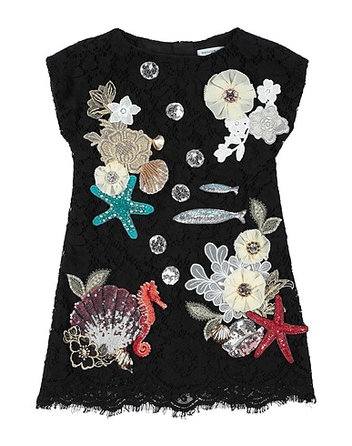 DOLCE&GABBANA Vestido para bebé  Black 37% Cotton, 34% Viscose, 29% Polyamide