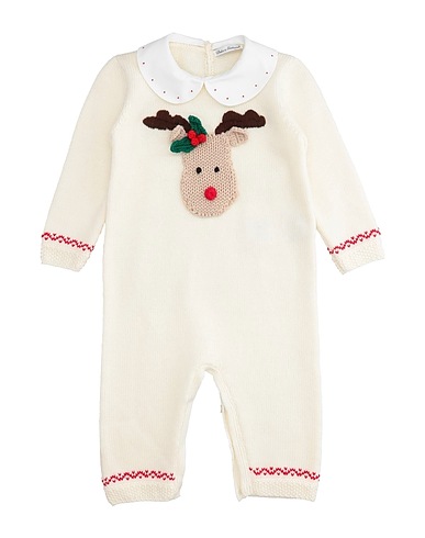 DOLCE&GABBANA Baby jumpsuit  Ivory 94% Virgin Wool, 6% Cotton