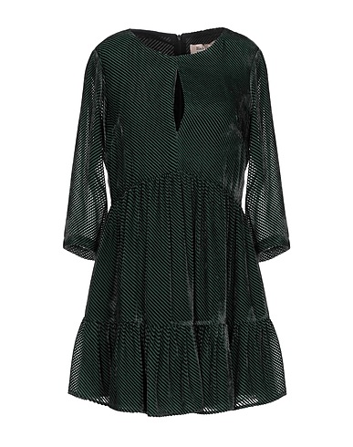 BLACK CORAL Short dress Dark green 64% Viscose, 36% Silk