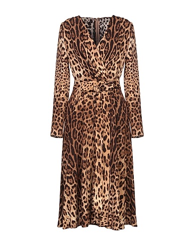 DOLCE&GABBANA Vestito midi Khaki 95% Viscosa, 5% Elastan