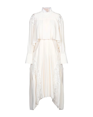 CHLOÉ Midi dress Ivory 73% Acetate, 22% Silk, 5% Elastane
