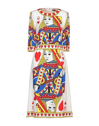 DOLCE&GABBANA Midi dress White 91% Silk, 9% Elastane