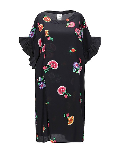 ATTIC AND BARN Short dress Black 100% Silk, Cotton