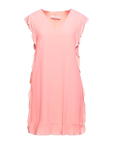 TWENTY EASY by KAOS Short dress Salmon pink 83% Acetate, 17% Silk