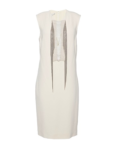 STELLA McCARTNEY Midi dress Ivory 64% Viscose, 32% Acetate, 4% Elastane, Brass
