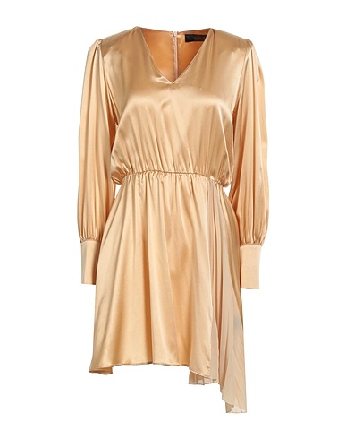 FEDERICA TOSI Elegant dress Sand 94% Silk, 6% Lycra®