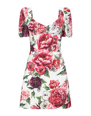 DOLCE&GABBANA Short dress Garnet 59% Cotton, 23% Silk, 8% Viscose, 8% Polyamide, 2% Elastane