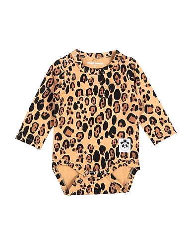MINI RODINI Baby bodysuit Camel 93% Lyocell, 7% Elastane