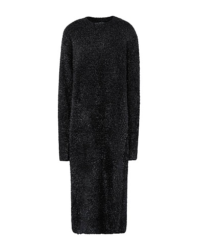 FRONT ROW SHOP Robe mi-longue Noir 65% Polyester, 35% Fibre métallique