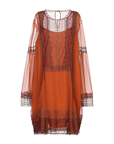 ALBERTA FERRETTI Short dress Brown 100% Silk, Polyester, Polyamide, Viscose, Cotton