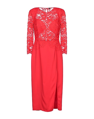 ELISABETTA FRANCHI Midi dress Red 96% Viscose, 4% Elastane, Polyamide
