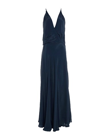 SEVENTY VENEZIA Vestito lungo Blu notte 87% Acetato, 13% Seta