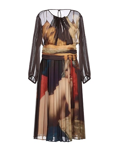 MOSCHINO Midi dress Dark brown 100% Polyester