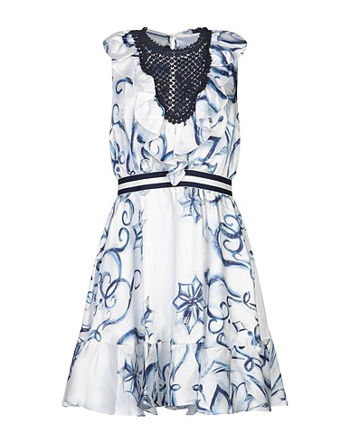 RELISH Short dress White 100% Polyester