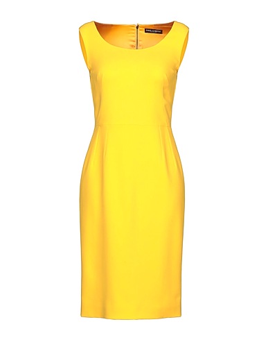 DOLCE&GABBANA Midi dress Yellow 51% Viscose, 46% Acetate, 3% Elastane