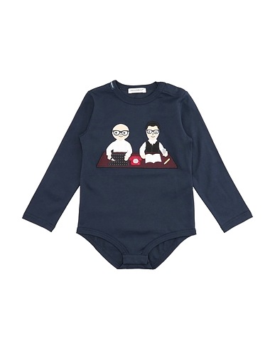 DOLCE&GABBANA Baby bodysuit Midnight blue 100% Cotton, Polyester, Polyurethane, Acetate