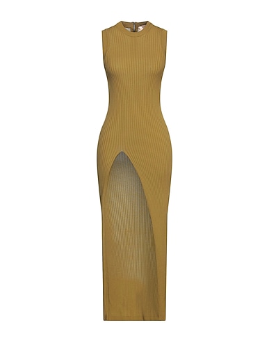 ERIKA CAVALLINI Langes Kleid Militärgrün 65% Viskose, 35% Polyamid