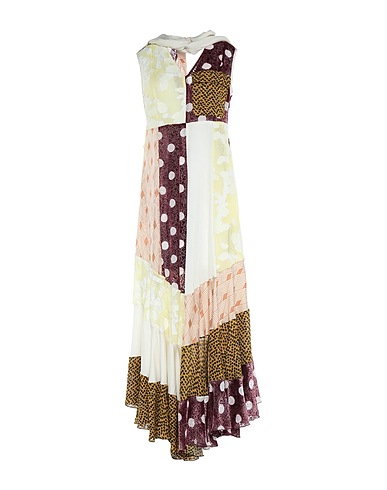 GOLDEN GOOSE Long dress Lime green 58% Silk, 42% Viscose
