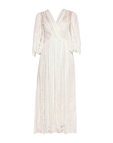 DOLCE&GABBANA Long dress White 75% Cotton, 25% Polyamide