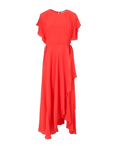 TWINSET Midi dress Rust 66% Viscose, 34% Silk