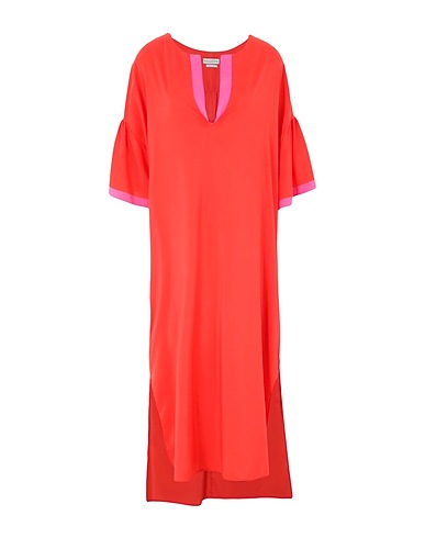 BALLANTYNE Midi dress Red 91% Silk, 9% Elastane