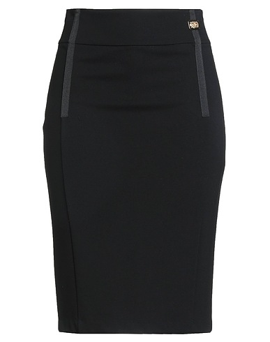 CAVALLI CLASS Midi skirt Black 77% Viscose, 18% Polyamide, 5% Elastane