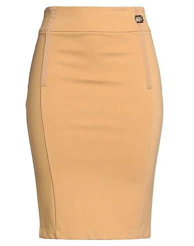 CAVALLI CLASS Midi skirt Camel 77% Viscose, 18% Polyamide, 5% Elastane