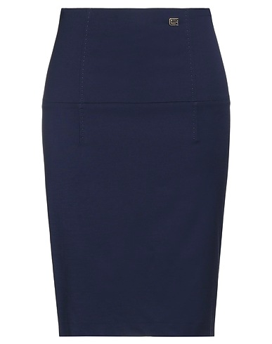 CAVALLI CLASS Midi skirt Midnight blue 60% Viscose, 37% Cotton, 3% Elastane