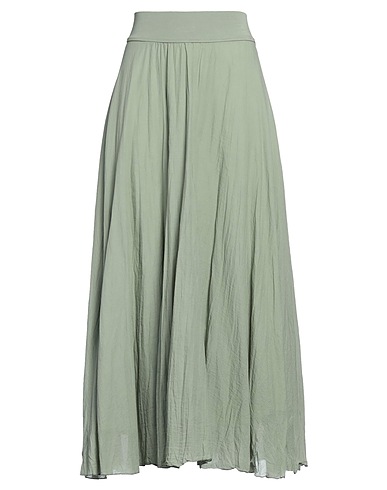 EUROPEAN CULTURE Maxi Skirts Sage green 99% Cotton, 1% Lycra®
