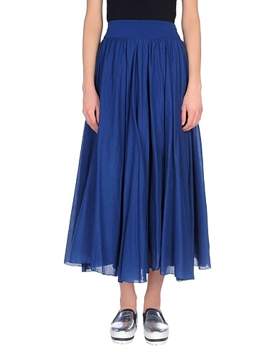 EUROPEAN CULTURE Maxi Skirts Blue 99% Cotton, 1% Lycra®