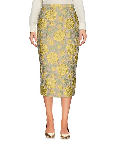 ERMANNO SCERVINO Jupe mi-longue Jaune 74% Polyester, 16% Polyamide, 10% Soie
