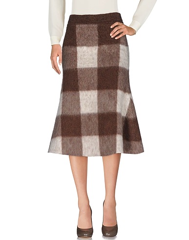 BALENCIAGA Midi skirt Dark brown 35% Polyamide, 31% Virgin Wool, 28% Mohair wool , 5% Wool, 1% Elastane